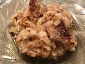 Капуста со свиной грудкой и смальцем