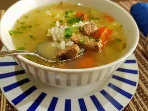 Мой телячий суп с рисом