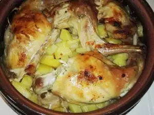 Легкая запеканка с целым кроликом и пивом