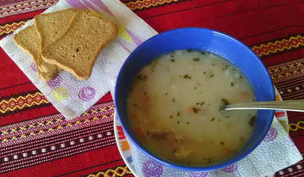 Суп из ягненка с рисом и овощами