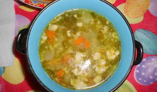 Суп из печени и легких ягненка с заправкой