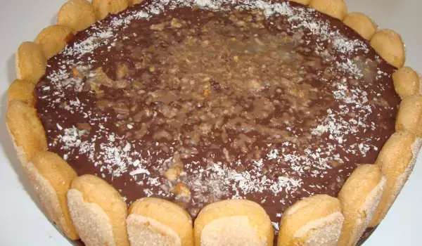 Пирог из печенья Дамские пальчики с кремом из пудинга