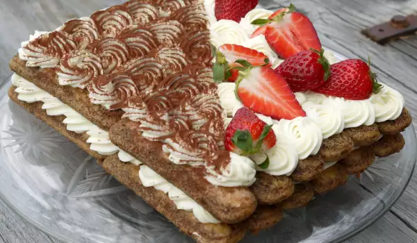 Торт из печенья Дамские Пальчики с шоколадом и маскарпоне