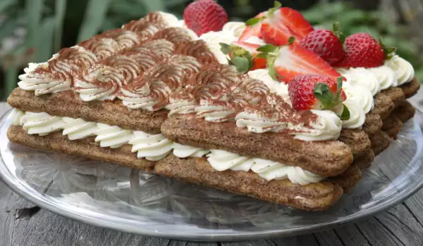 Торт из печенья Дамские Пальчики с шоколадом и маскарпоне