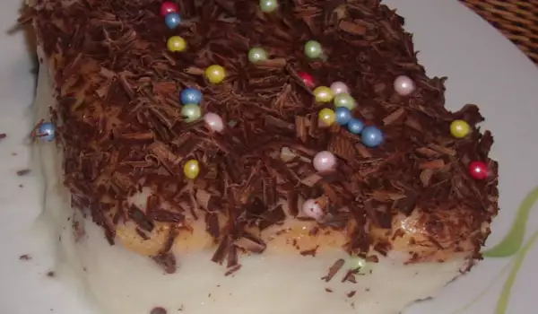 Пирог с печеньем Дамские пальчики и молоком