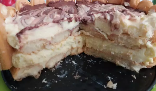 Торт из печенья Дамские пальчики с двумя видами крема