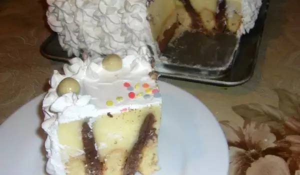 Торт с печеньем Дамские пальчики и пудингом