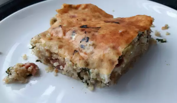 Булгур в духовке с заливкой