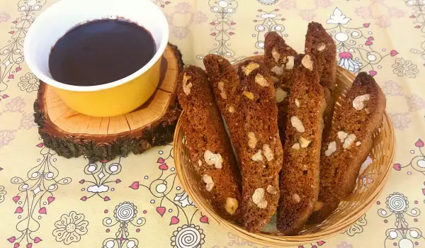 Цельнозерновое печенье кантучини с грецкими орехами и коричневым сахаром