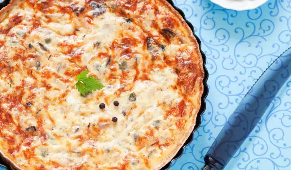 Пирог с курицей и грибами