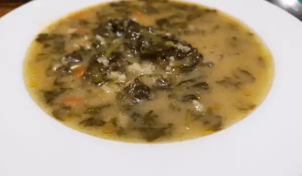Суп со свежим шпинатом
