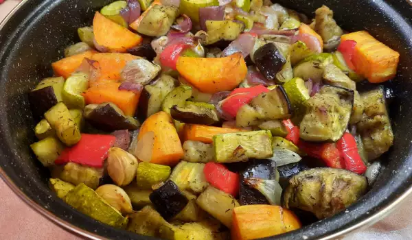 Цветные овощи в духовке