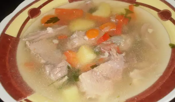 Болгарский суп чорба из свиной рульки