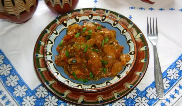 Каварма из печени с грибами
