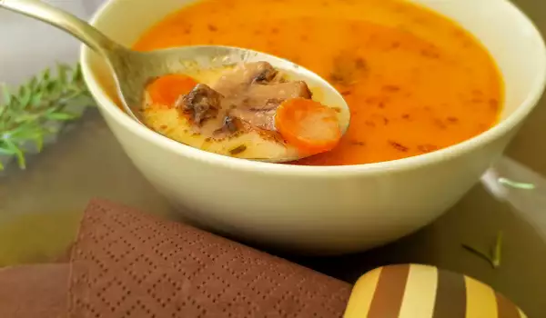 Грибной суп с заправкой