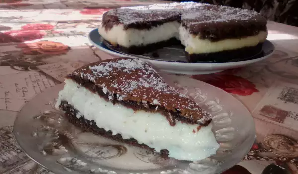 Шоколадный пирог с манкой и кокосом
