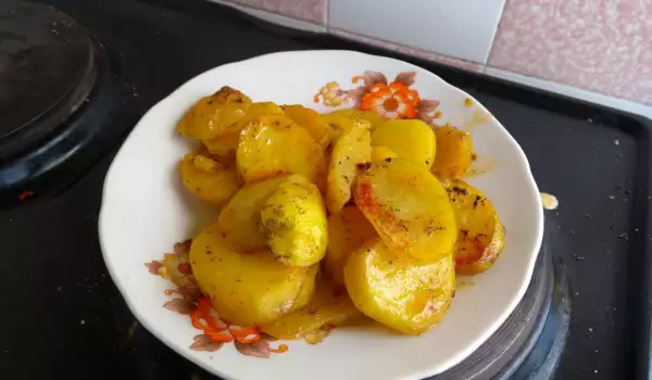 Картофель с чесноком в духовке