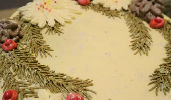 Рождественский торт с сыром маскарпоне и черешней