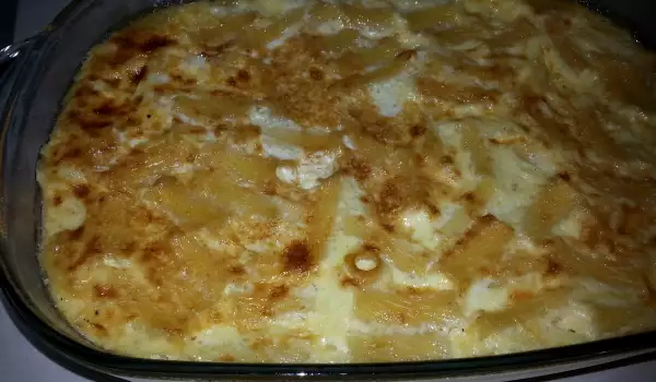 Вкусные макароны с молоком и яйцами в духовке