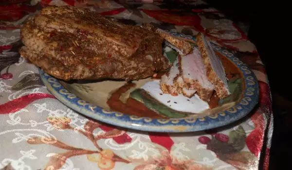 Закуска из соленого свиного подчеревка