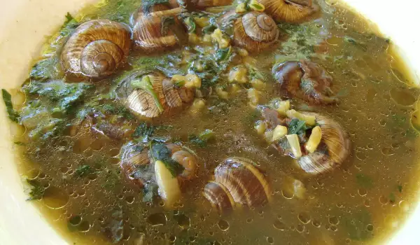 Суп из улиток со щавелем и крапивой