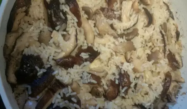 Рис с грибами шиитаке