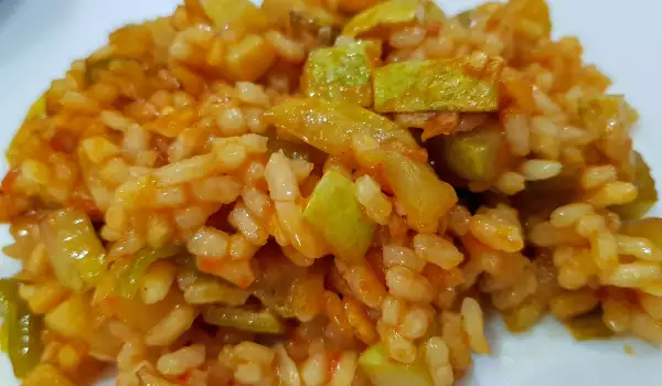 Рис с кабачками и помидорами в духовке