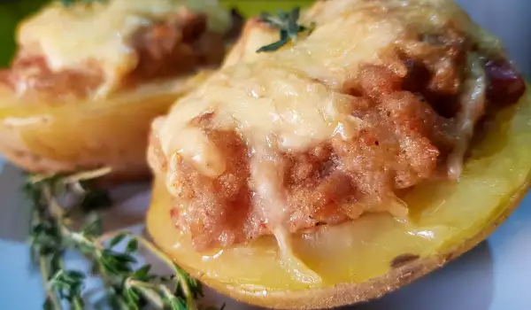 Картофель с фаршем и сыром