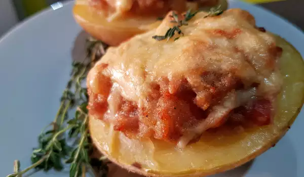 Картофель с фаршем и сыром