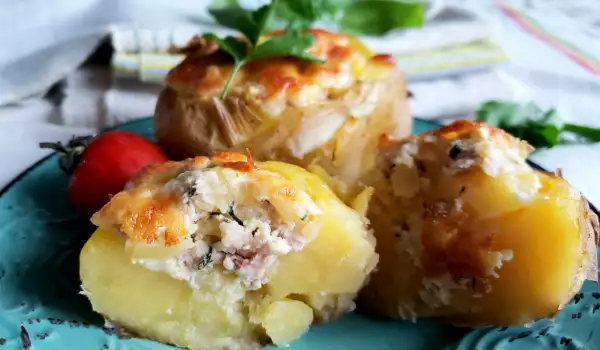 Фаршированный картофель с фаршем в духовке