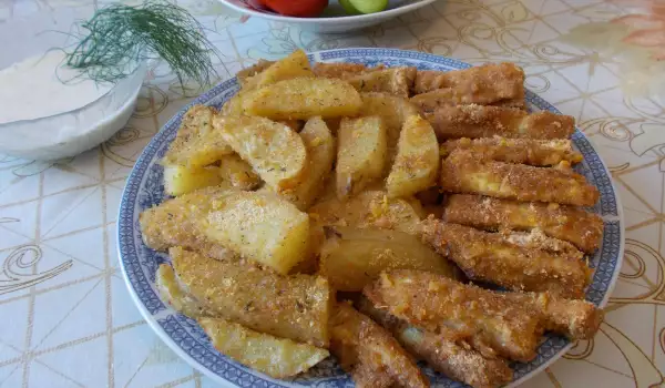 Кабачки с картошкой в полезной панировке в духовке