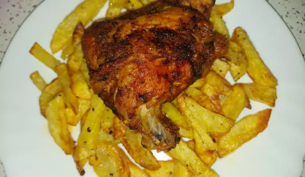 Хрустящая курица с картофелем в аэрофритюрнице