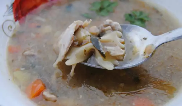 Богатый куриный суп с фарфаллине