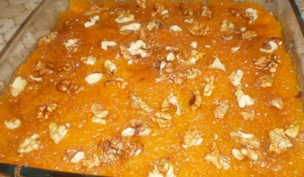 Постный тыквенный десерт с грецкими орехами