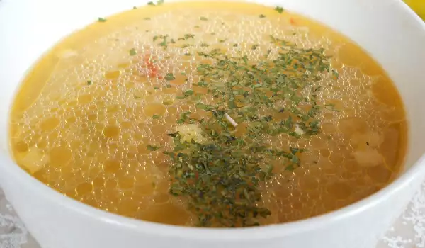 Овощной суп с рисом и заправкой