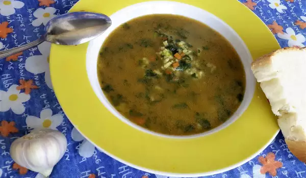Суп из шпината с молоком