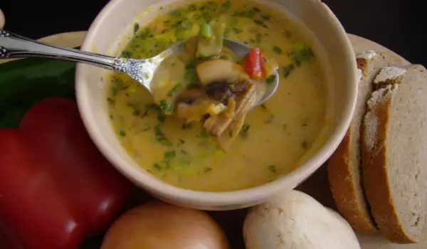 Весенний грибной суп