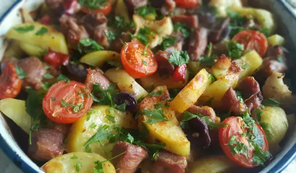Мясо индейки с овощами в духовке