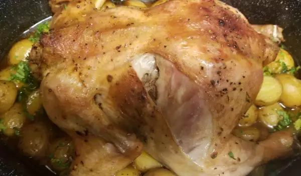 Фаршированная курица с вкусной начинкой