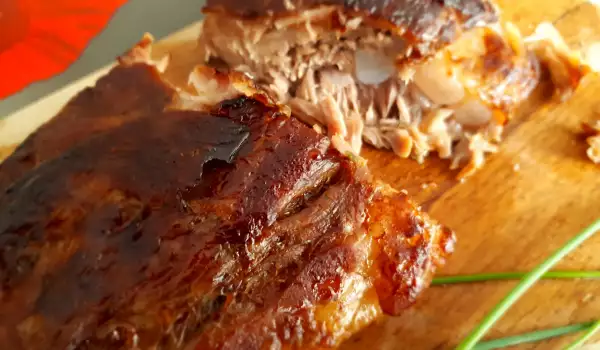 Свиные ребра в духовке с соусом барбекю