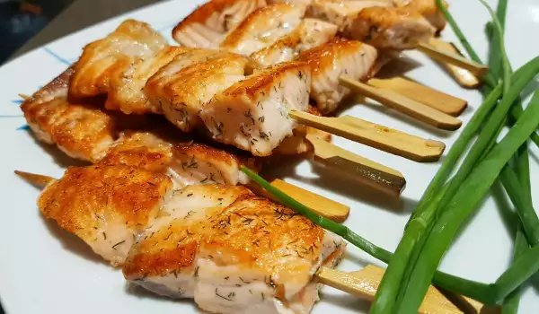 Легкие рыбные шашлычки
