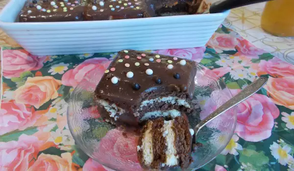 Шоколадный торт из печенья Шахматы