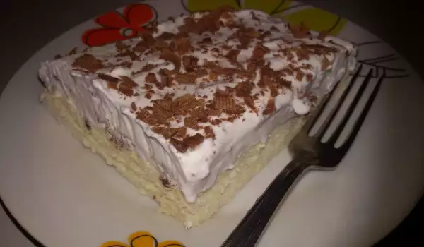 Белоснежный пирог на белках с кремом