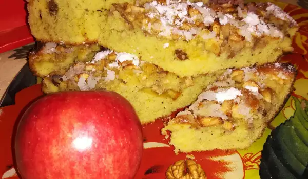 Лохматый пирог с яблоками