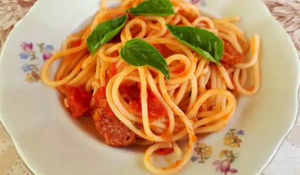 Спагетти с чоризо