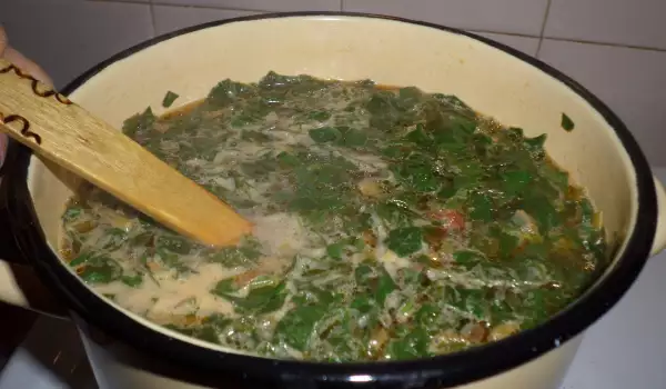 Вкусный шпинатный суп с рисом