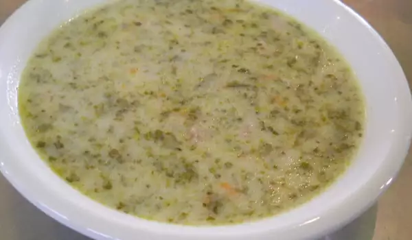 Шпинатный суп со свининой