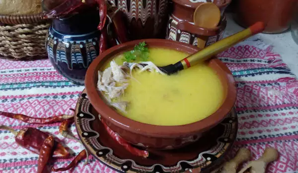 Домашний суп из петуха