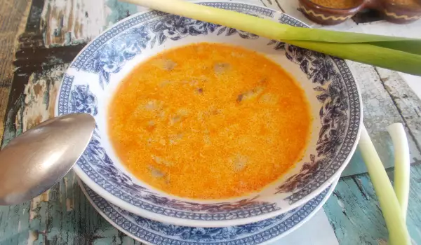 Суп с вешенками и зеленым чесноком