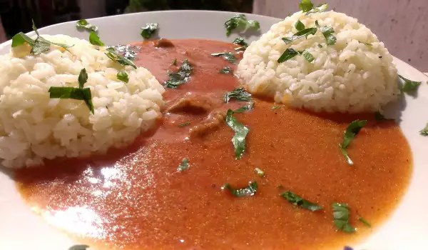Тас-кебаб с белым рисом